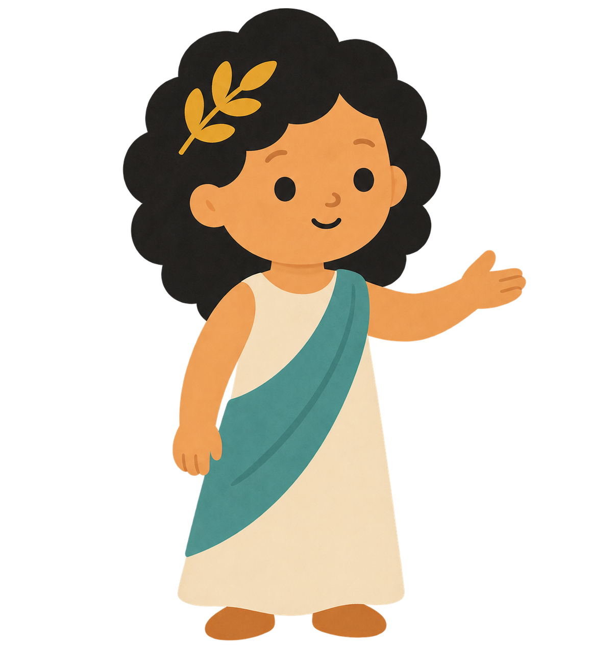 Athena presenting a gift.